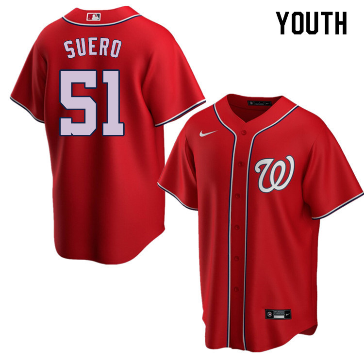 Nike Youth #51 Wander Suero Washington Nationals Baseball Jerseys Sale-Red